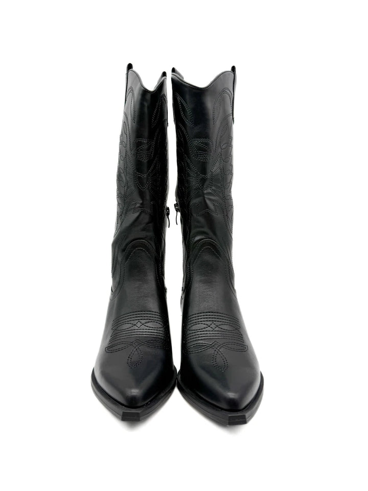 Botas Altas Cowboy de Mujer con Bordados Étnicos y Cremallera