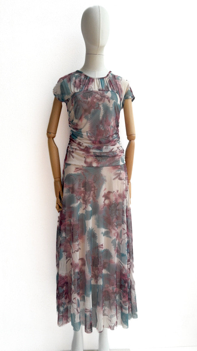 Vestido Largo Estampado Acuarela – Elegancia Atemporal