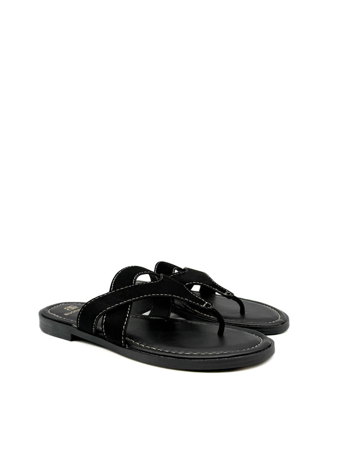 Sandalias Casuales de Dedo con Tiras de Ante - Mujer