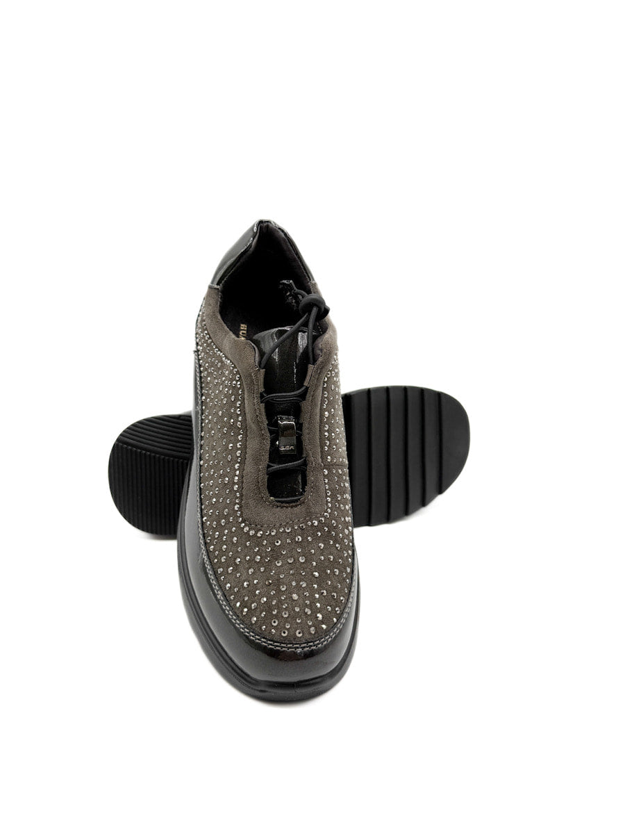 Zapatillas de Deporte con Pedrería y Plataforma