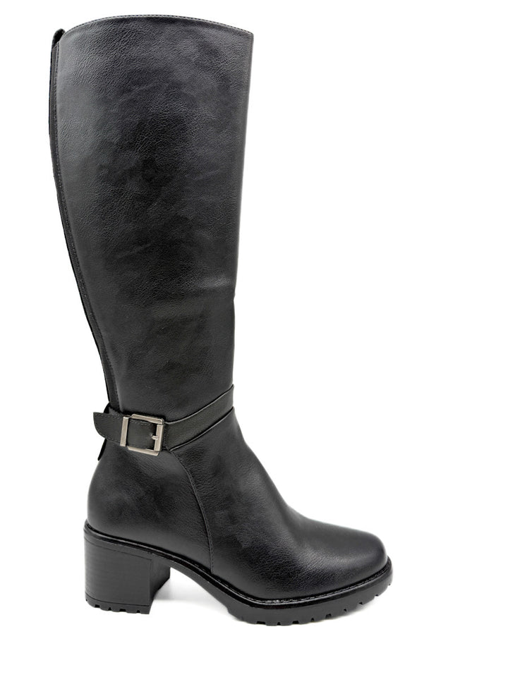 Botas Altas de Elástico con Tacón Cuadrado