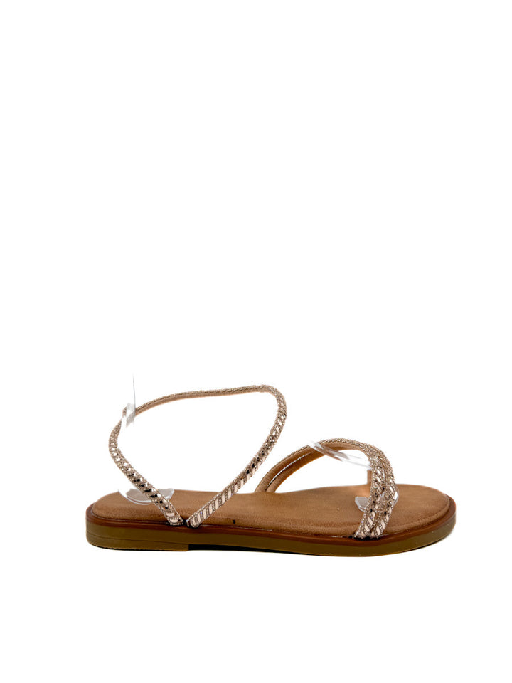 Sandalias Planas de Pedrería: Estilo y Brillo