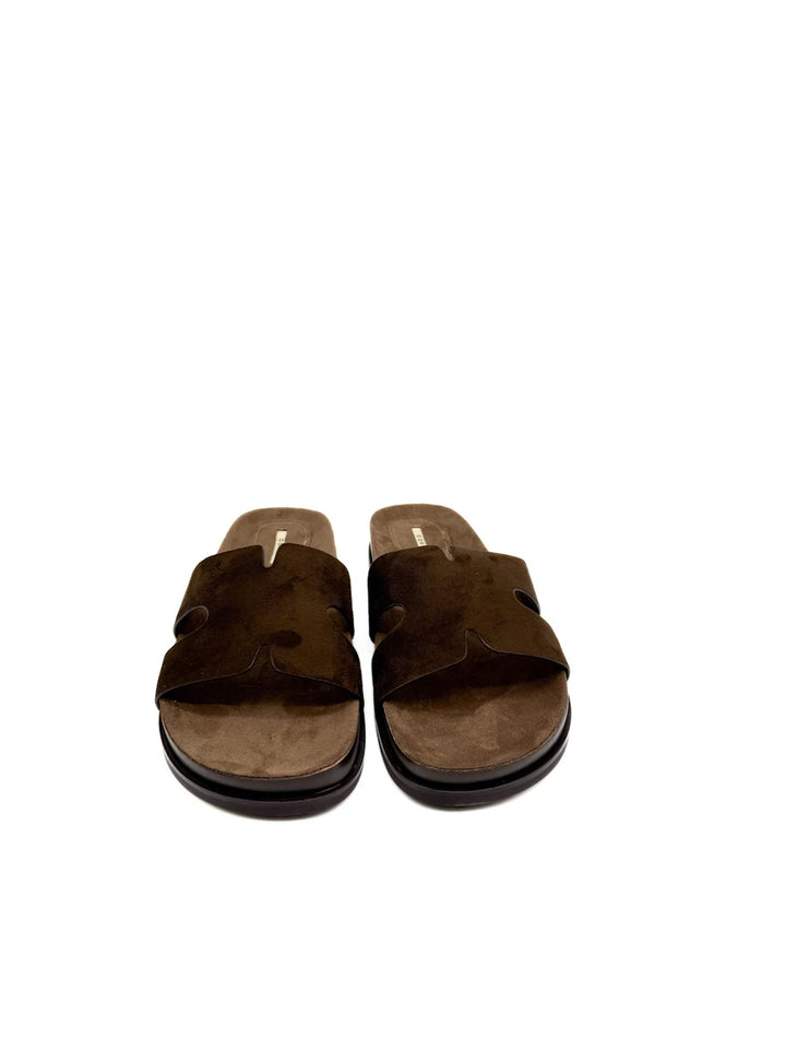Sandalias Pala Corina en Antelina con Diseño Troquelado
