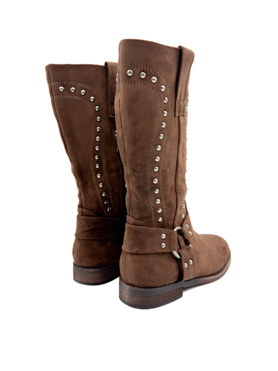 Botas de Antelina con Detalles de Tachas