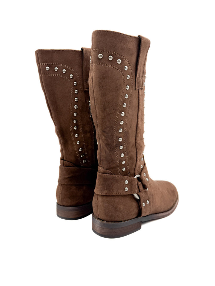 Botas de Antelina con Detalles de Tachas