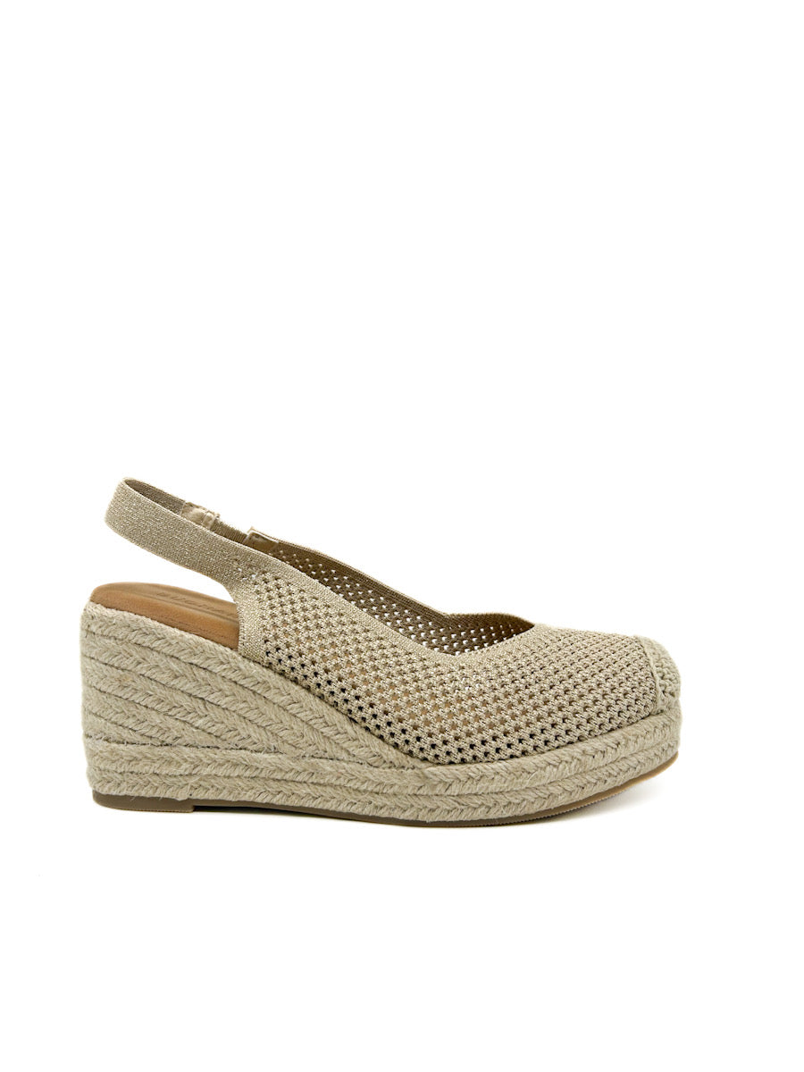 Alpargatas Cuña Yute Referencia CF3038 Oro