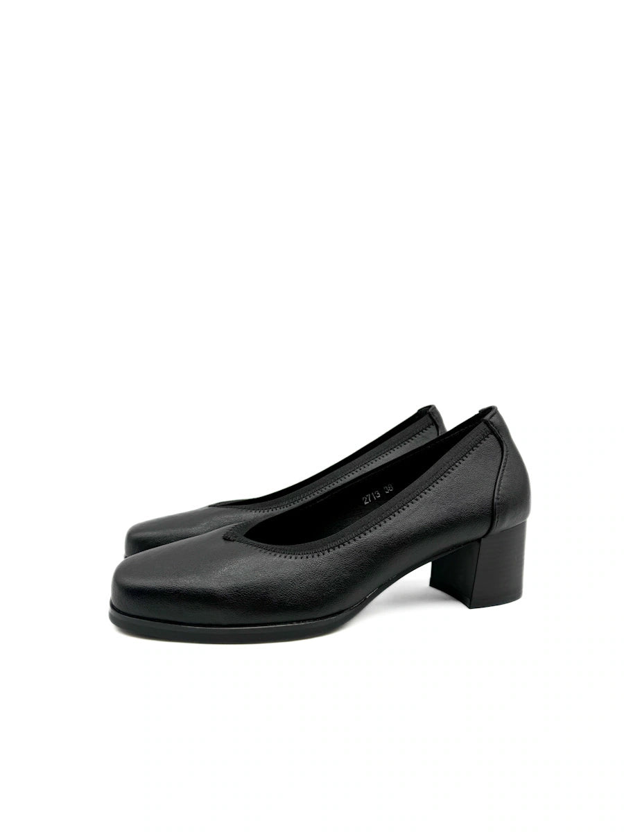 Zapatos Elegantes De Vestir Con Tacón Ancho Y Puntera Cuadrada Para Mujer