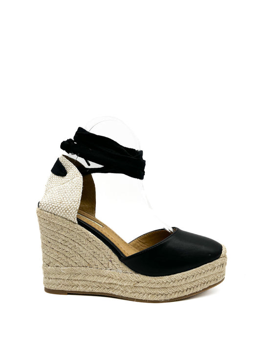 Alpargatas Cuña Corina M4297 Negro