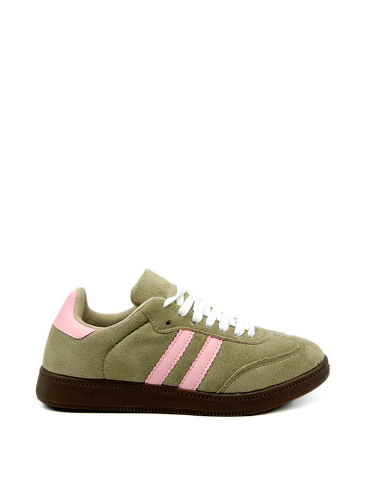 Zapatillas Deportiva de Antelina Mujer L1112 Kaki rosa