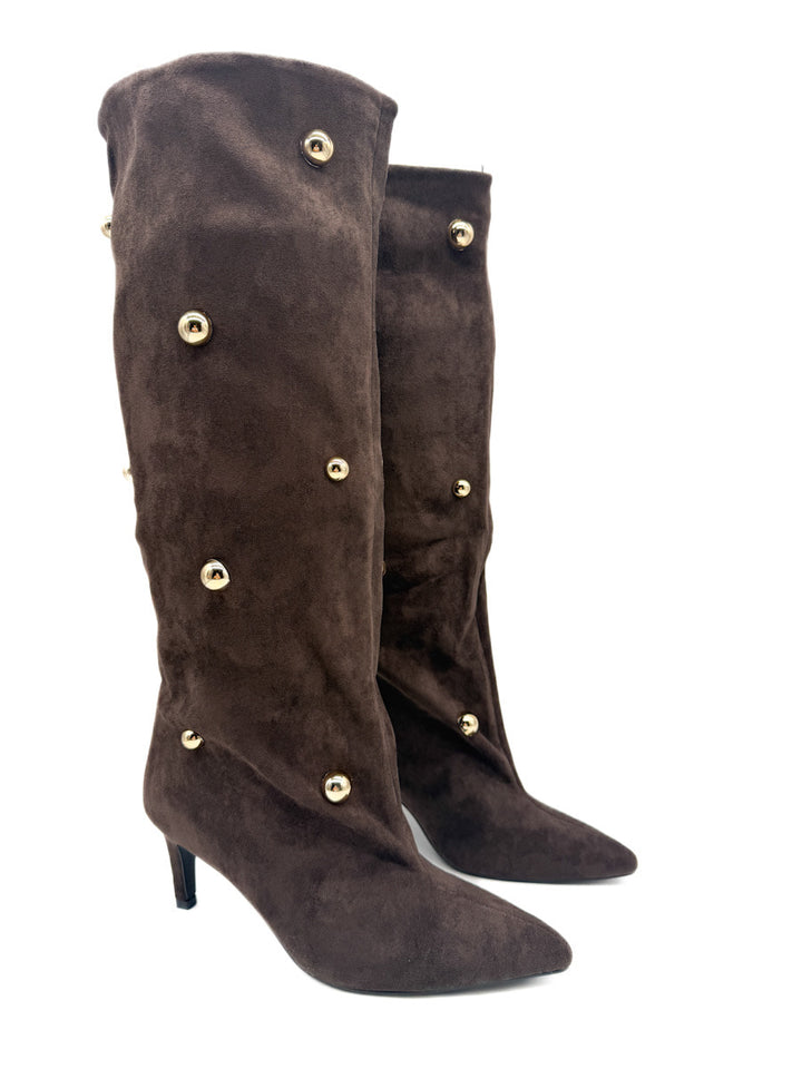 Botas Alta Caña con Remaches Metálicos en Antelina