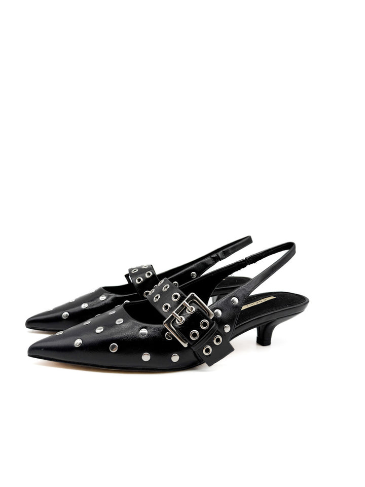 Zapatos de Tacón Bajo Estilo destalonado con Tachuelas Corina M5772