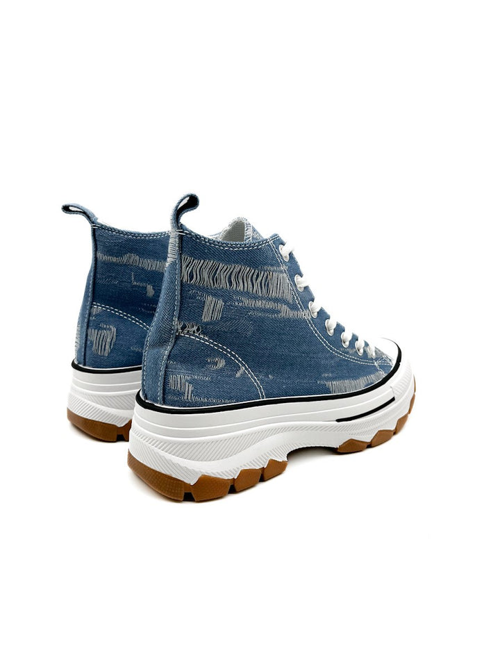 Botin Lona Mujer, Plataforma Jeans