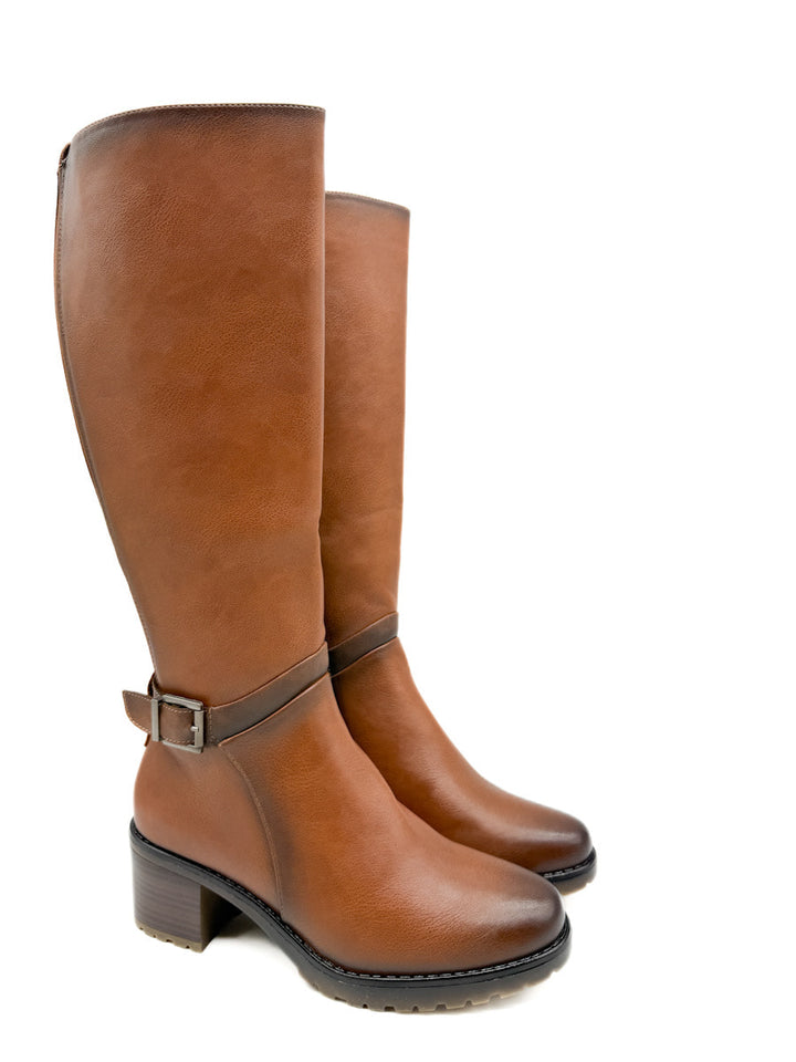 Botas Altas de Elástico con Tacón Cuadrado