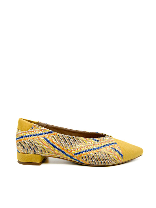 Zapatos Planos Efecto de Rafia Referencia S5177 Amarillo