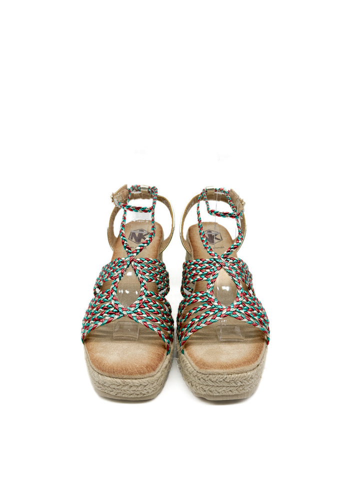 Sandalias de Cuña con Tiras Trenzadas y Plataforma de Yute