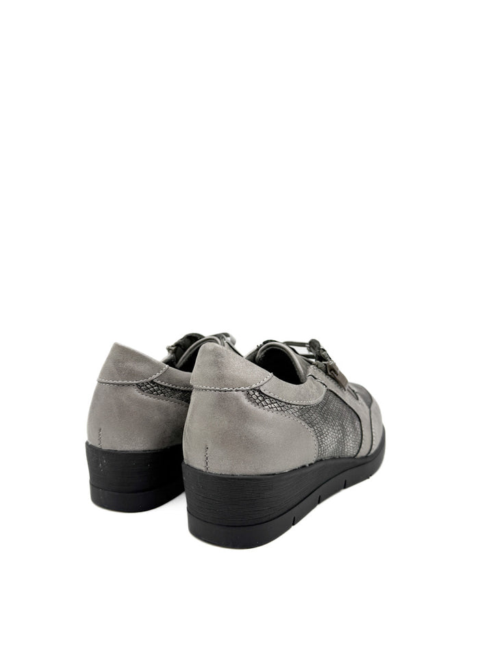 Zapatillas Casuales con Detalles en Textura de Serpiente y Cremallera Lateral