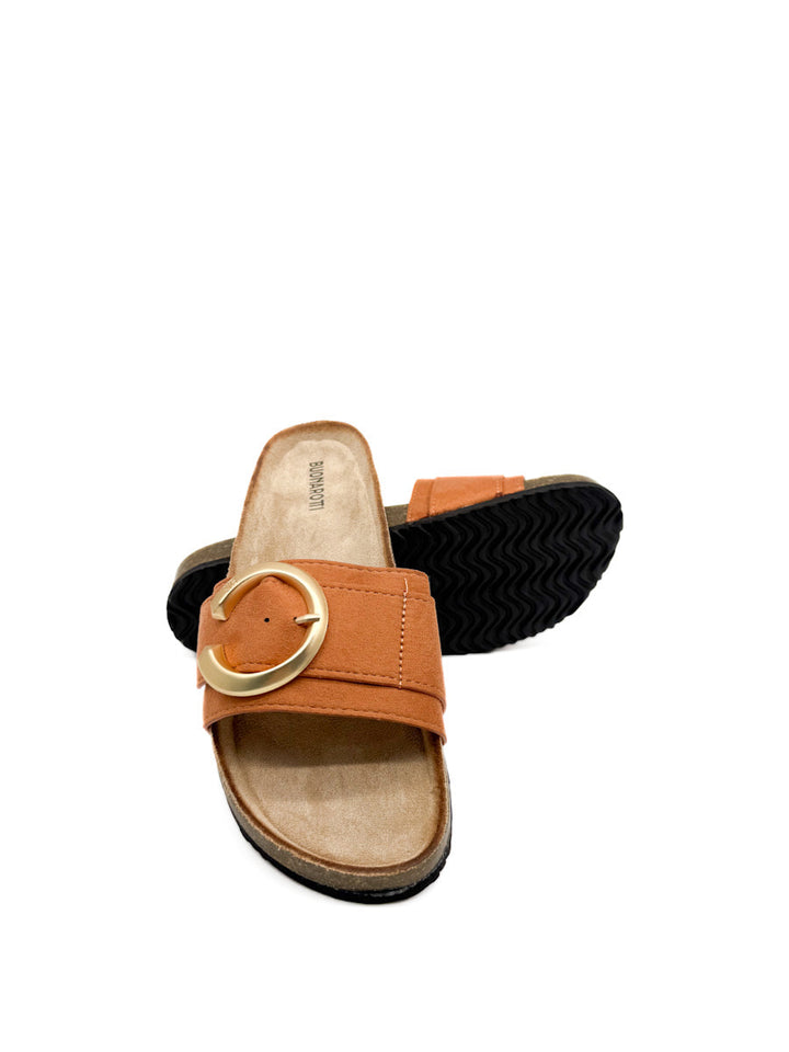 Sandalias Planas Elegantes con Hebilla Dorada