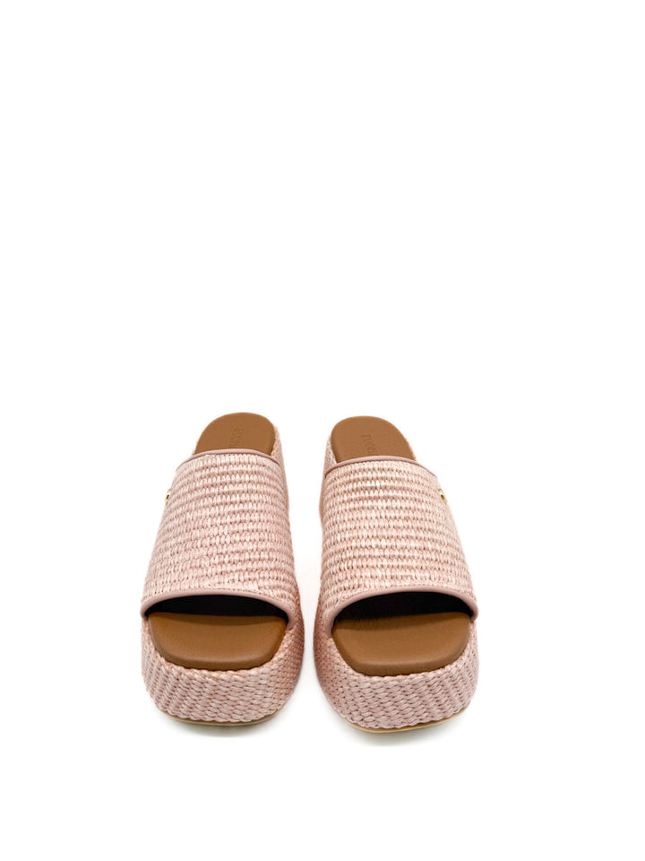 Sandalias de Rafia Cuña con Plataforma