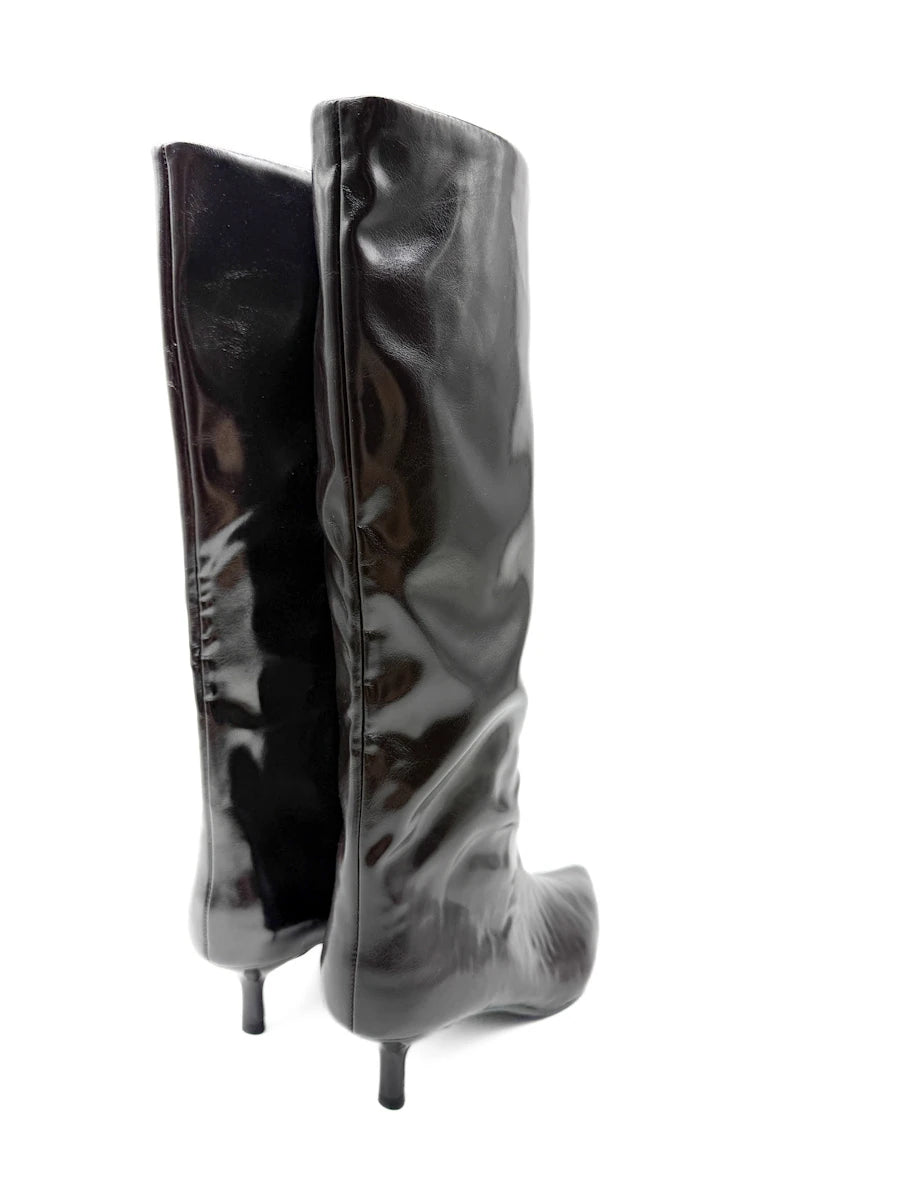 Corina Botas Altas de Tacón Chupete y Punta Afilada