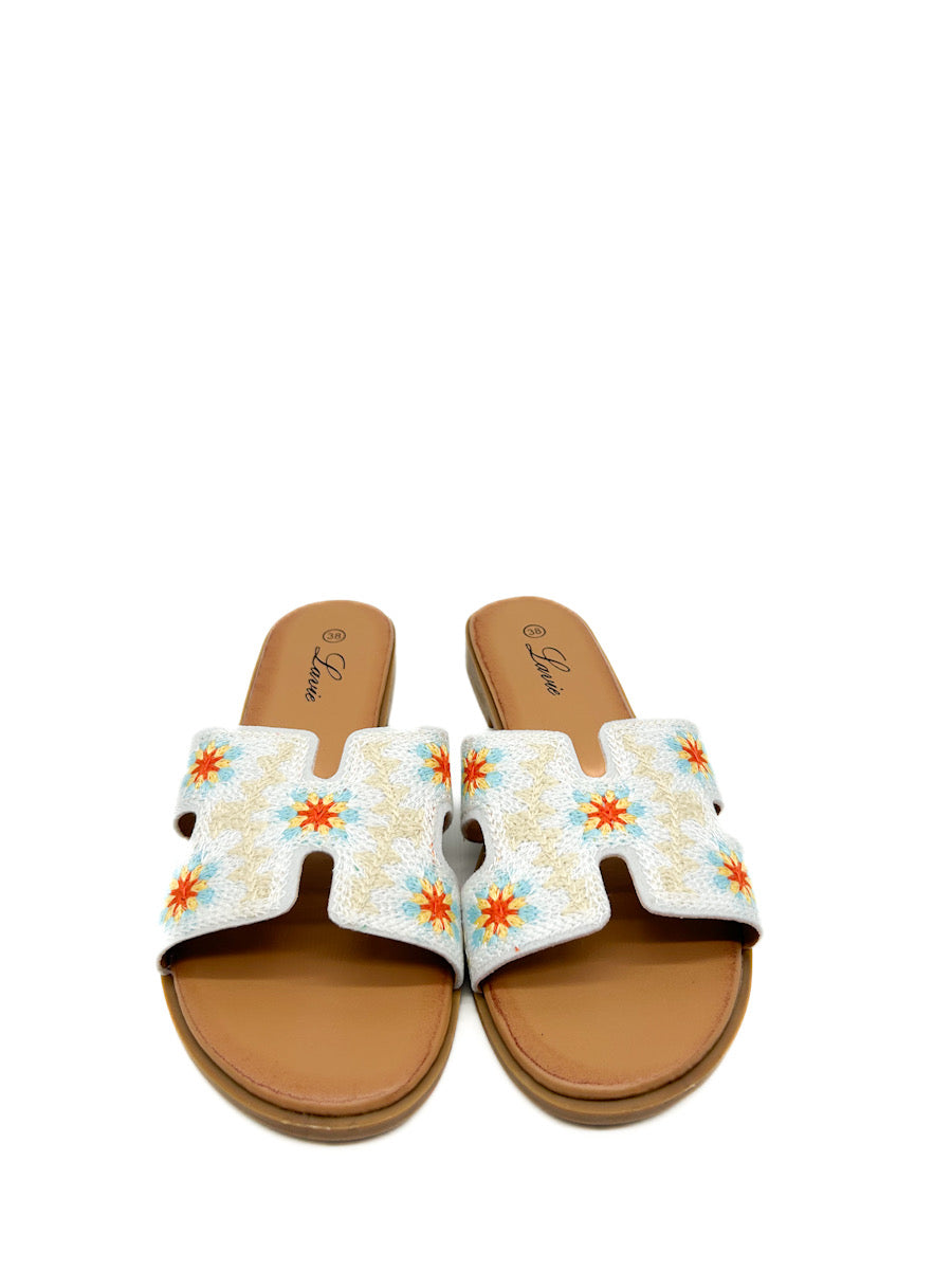 Sandalias Planas  Forrado Flores VG342