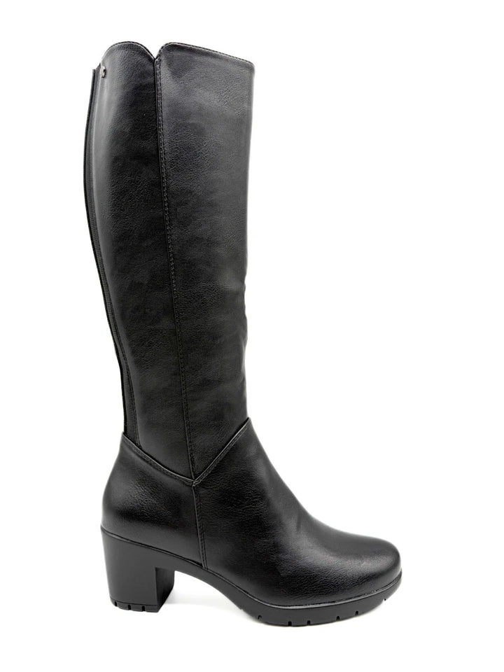 Botas Altas Elegantes con Tacón Ancho y Elástico