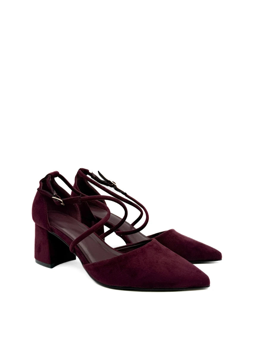 Zapatos de Salón con Tacón Ancho, Punta Afilada y Tiras Cruzadas