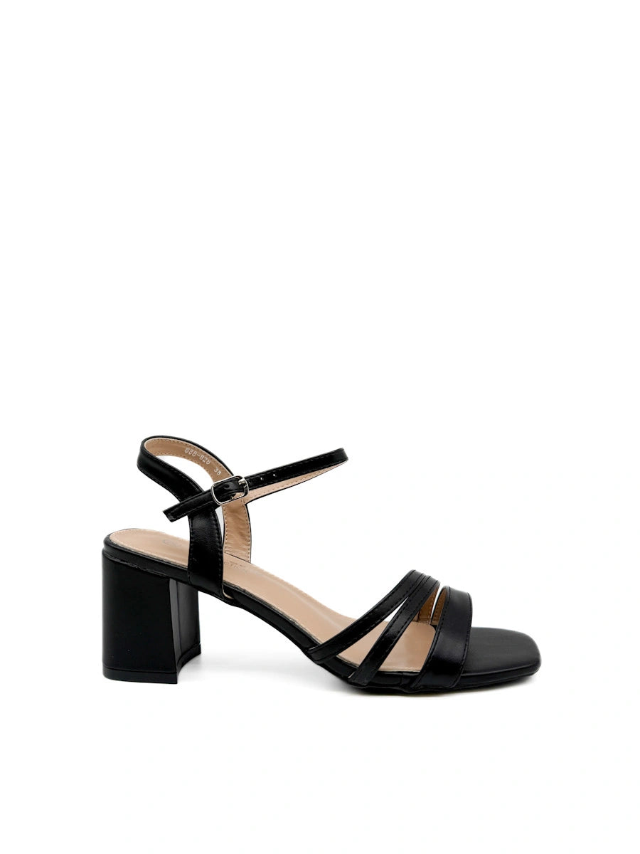 Sandalias  Elegancia Versátil en Negro y Dorado Metálico