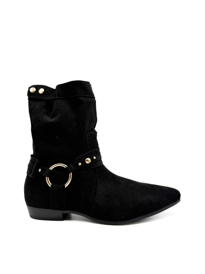 Botines Camperos de Ante con Arandela Metálica y Tachuelas