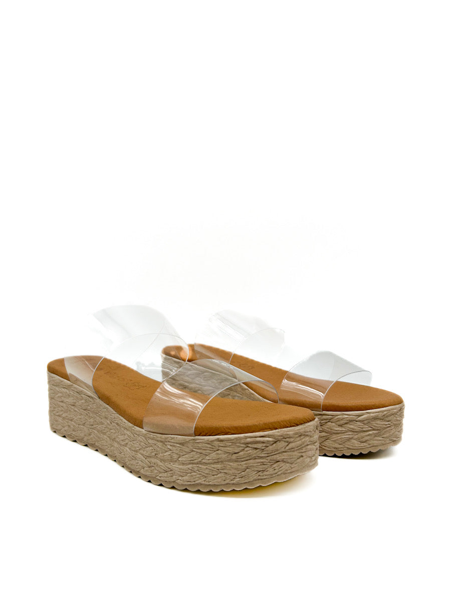 Sandalias Vinilo Plataforma Mujer