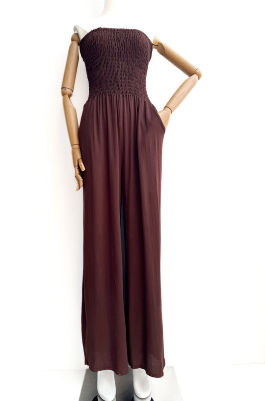 Mono Palazo Strapless Marrón única