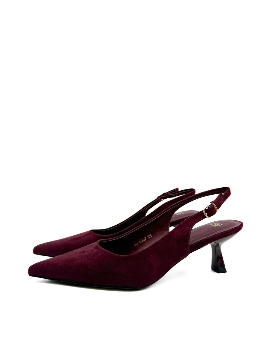 Zapatos Salón Destalonados de Antelina con Tacón Sensato y Puntera Fina