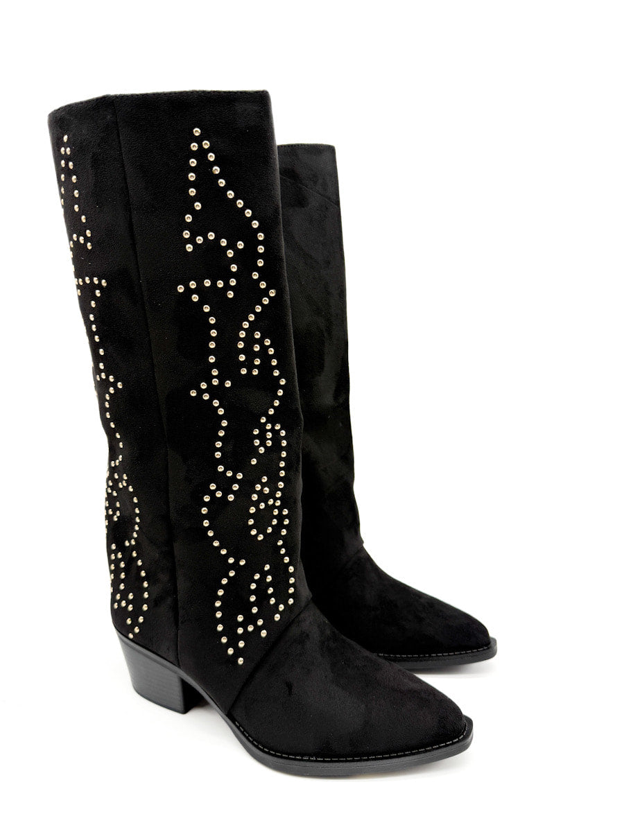 Botas Altas detalles Remaches Metálicos
