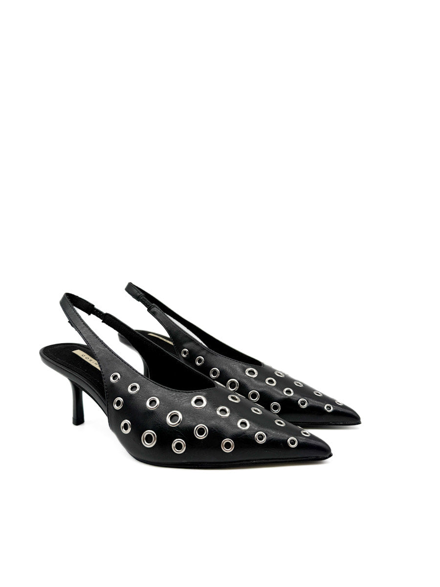 Zapatos de Tacón Destalonado con Ojales Metálicos Corina M5775