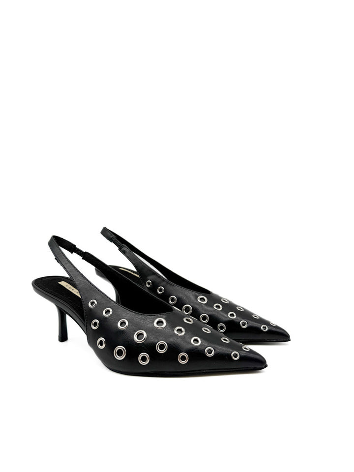 Zapatos de Tacón Destalonado con Ojales Metálicos Corina M5775