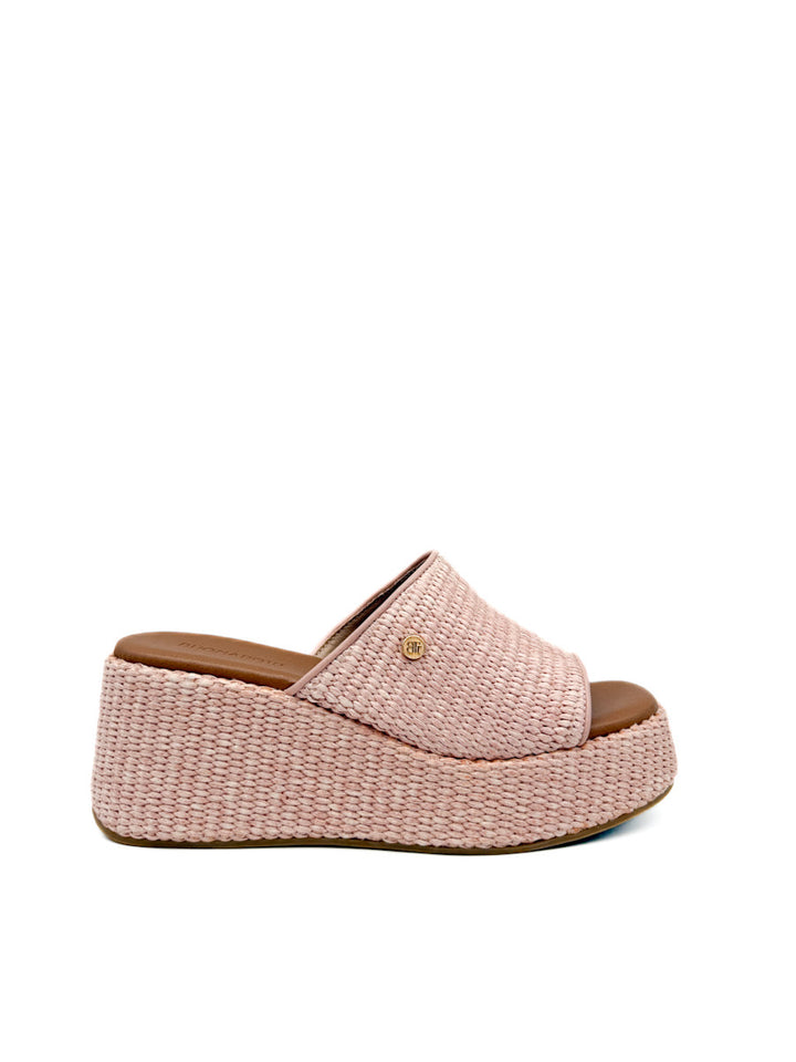 Sandalias de Rafia Cuña con Plataforma