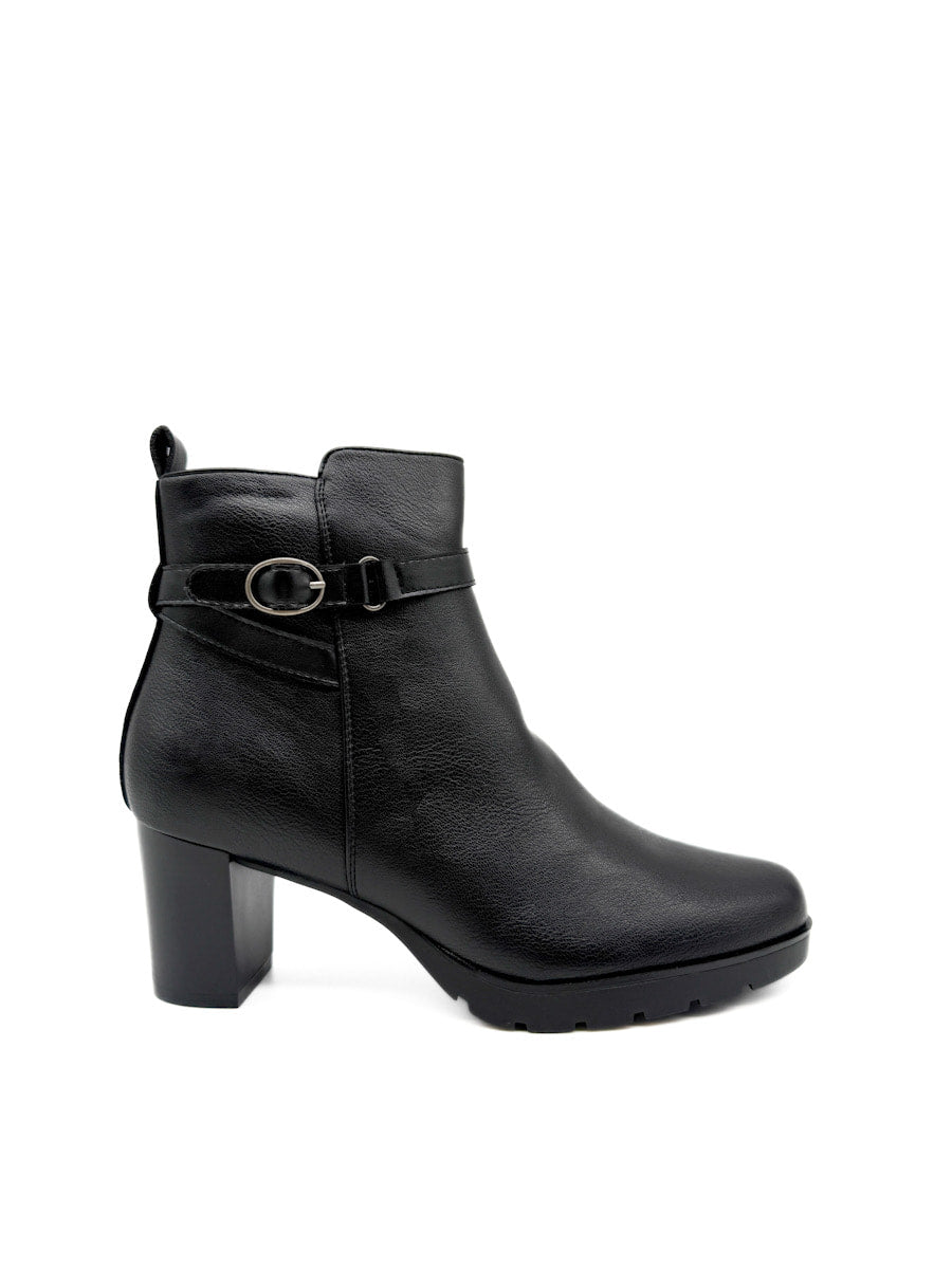 Botines de Tobillo con Tacón y Correa Decorativa