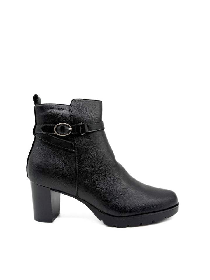 Botines de Tobillo con Tacón y Correa Decorativa