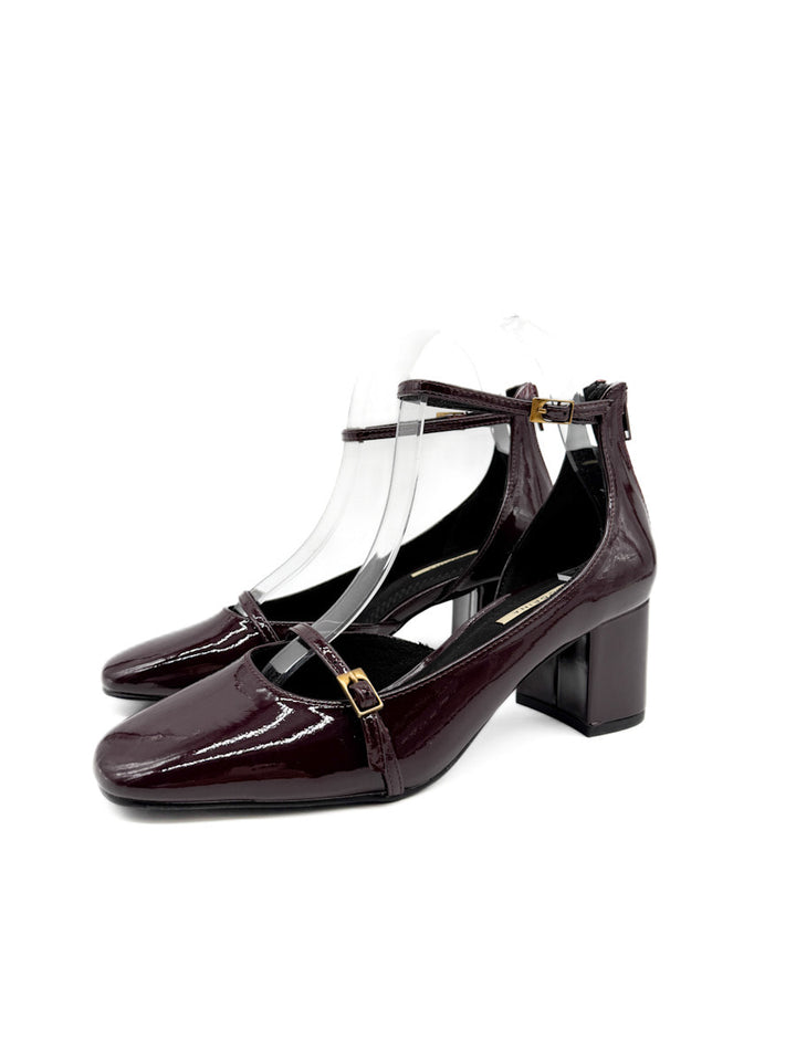 Zapatos de Tacón de Charol con Puntera Cuadrada, Corina M5750