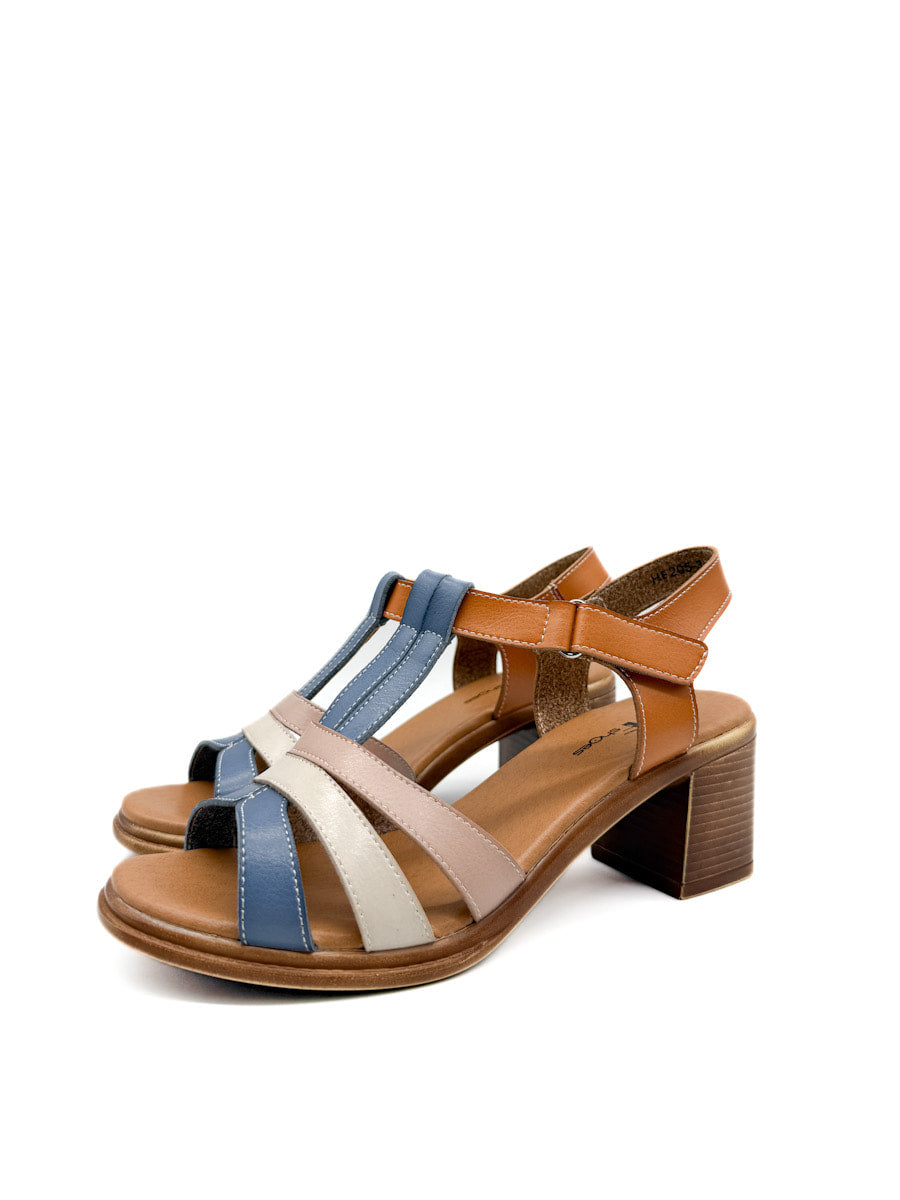 Sandalias de Velcro con Tacón Medio