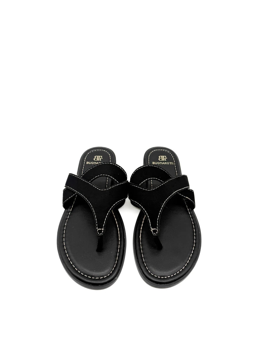Sandalias Casuales de Dedo con Tiras de Ante - Mujer