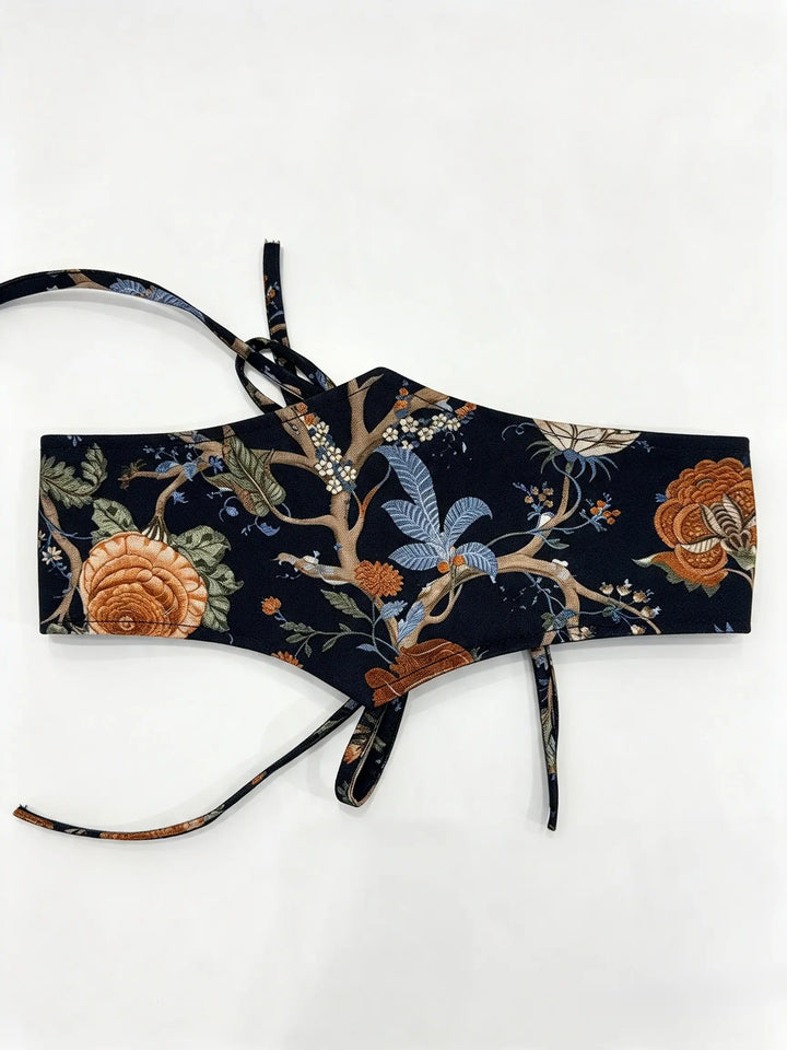 Fajín Reversible Floral con Lazadas – Estilo Boho Chic