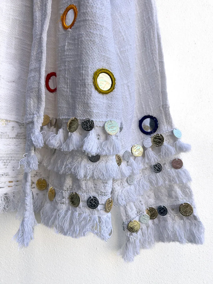 Chaqueta Boho con Espejos y Monedas