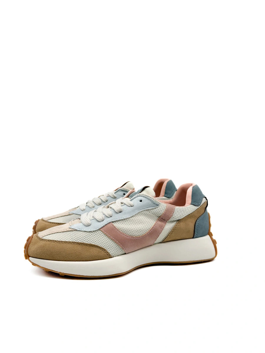 Corina Zapatillas Deportivas Retro con Paneles de Antelina y Malla