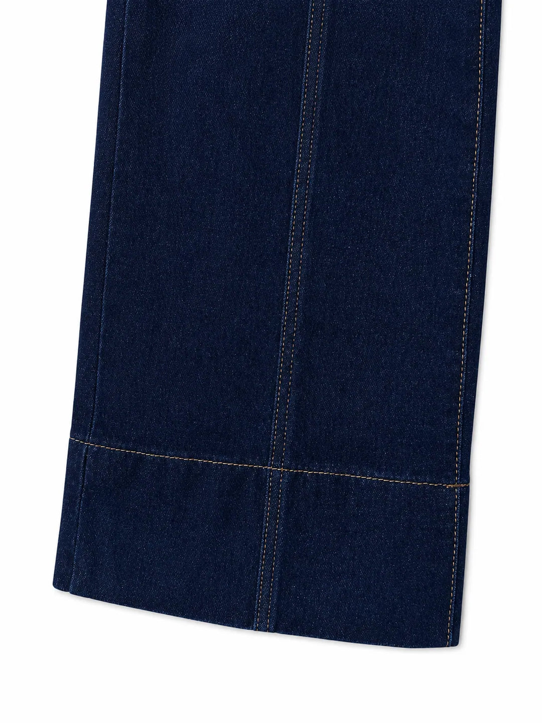 Pantalón Palazzo de Mezclilla Azul Oscuro de Tiro Alto para Mujer