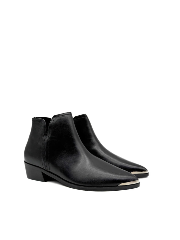 Botines Cowboy de Mujer con Puntera Metálica y Tacón Bajo
