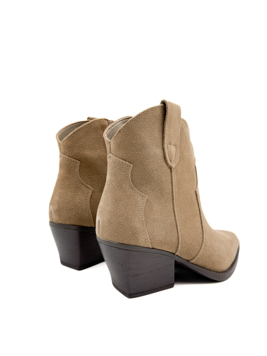 Botines Cowboy de Piel con Tacón Cuadrado