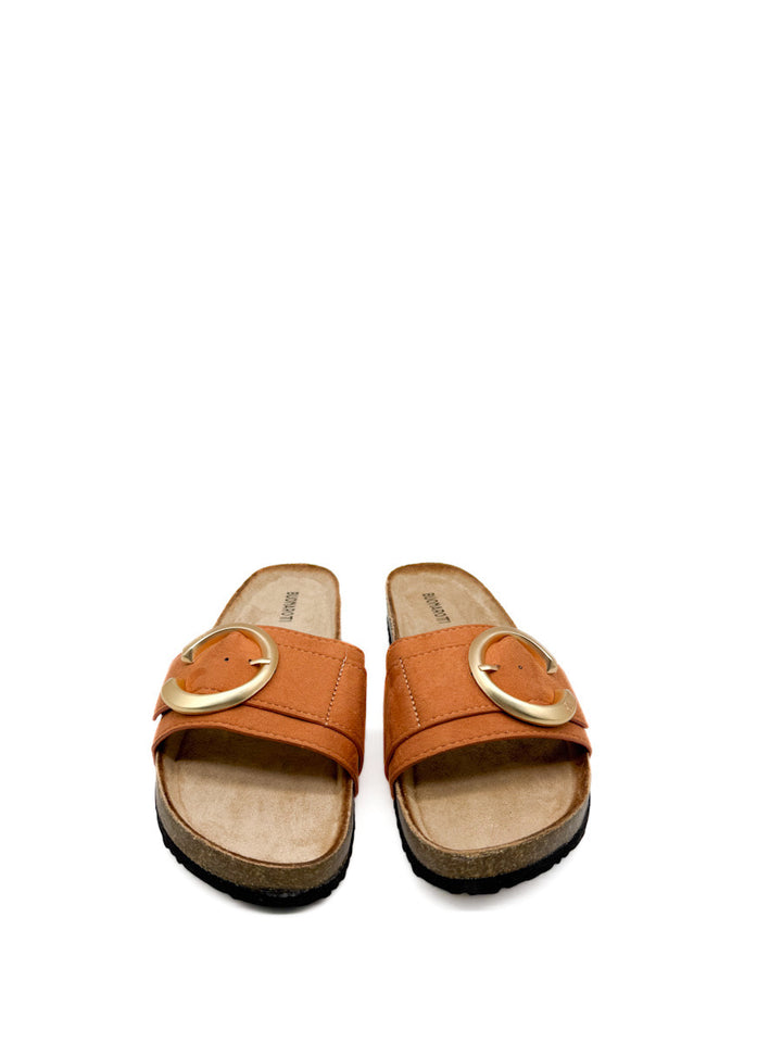 Sandalias Planas Elegantes con Hebilla Dorada