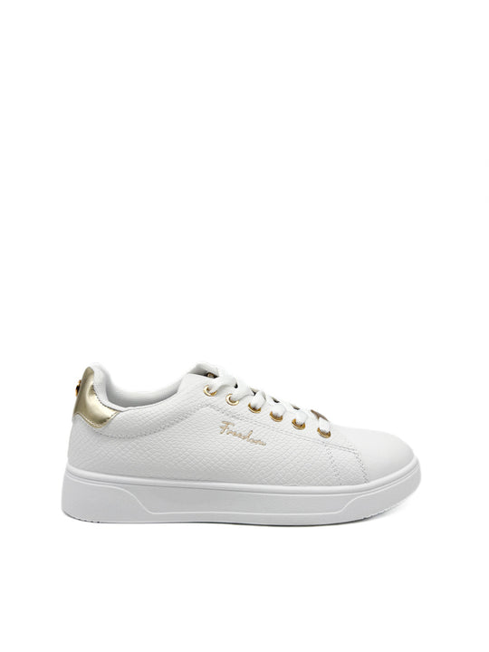 Zapatillas Blancas con Detalles Dorados y Plateados Blanco Oro