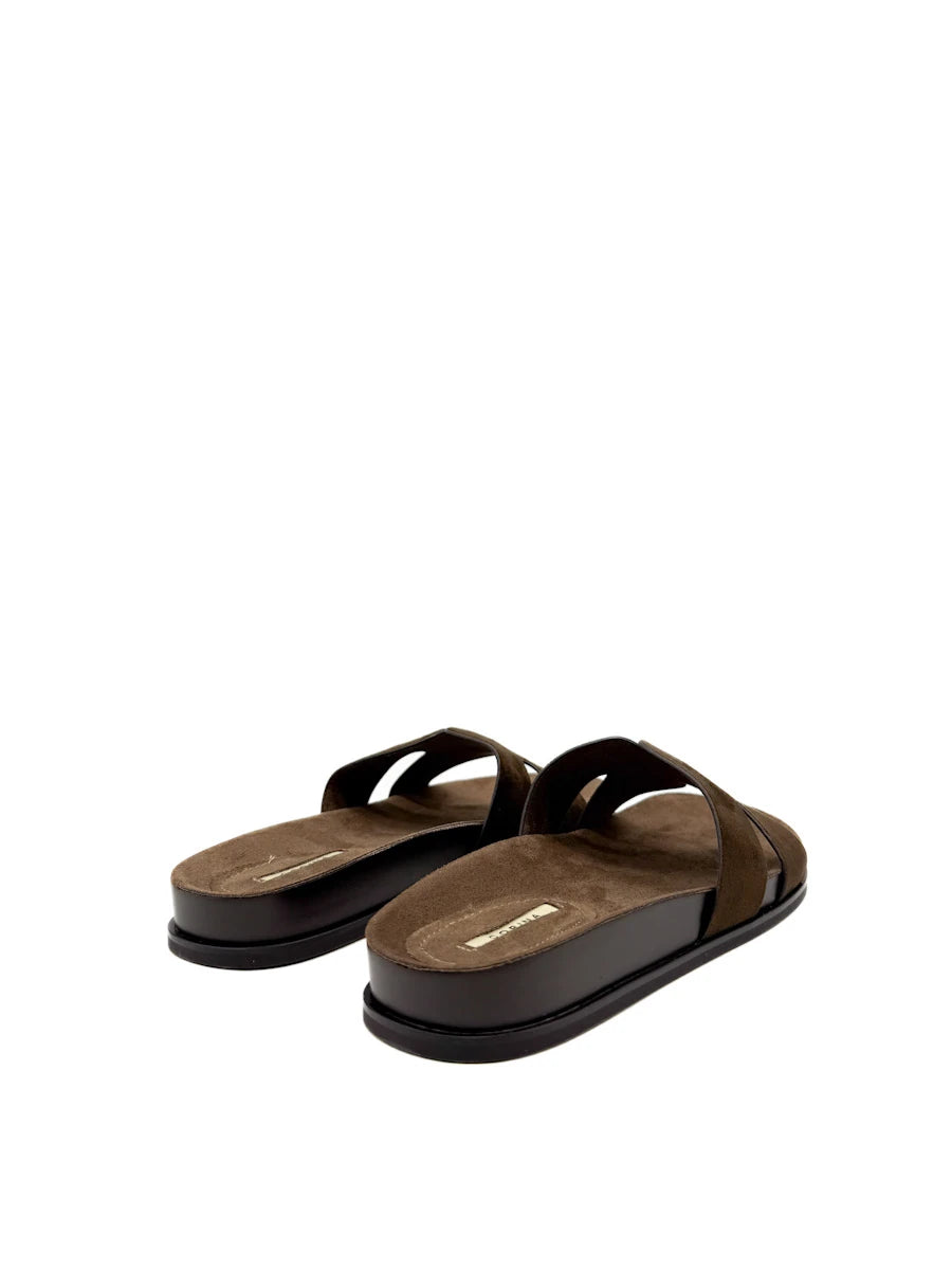 Sandalias Pala Corina en Antelina con Diseño Troquelado