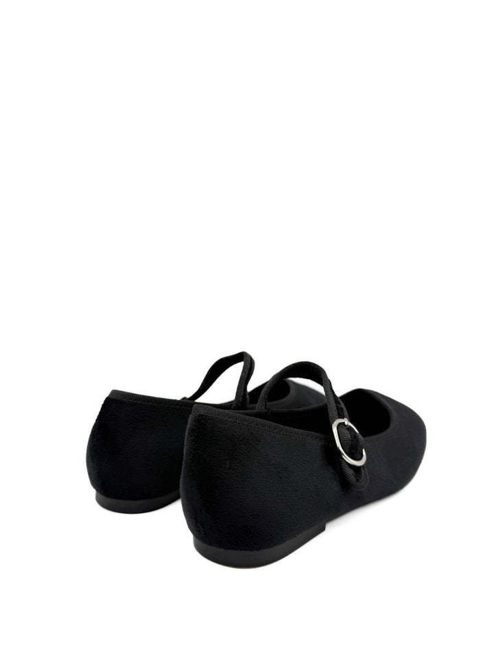 Elegantes Merceditas de Terciopelo con Hebilla